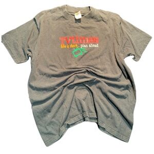 💙 Vintage TVtimes Graphic Tee XL “Life is Short… Plan Ahead” Funny Shirt